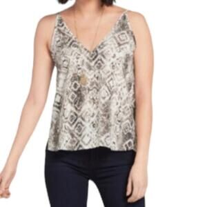Allison Joy Evereve Black and White Snakeskin Print Camisole Top